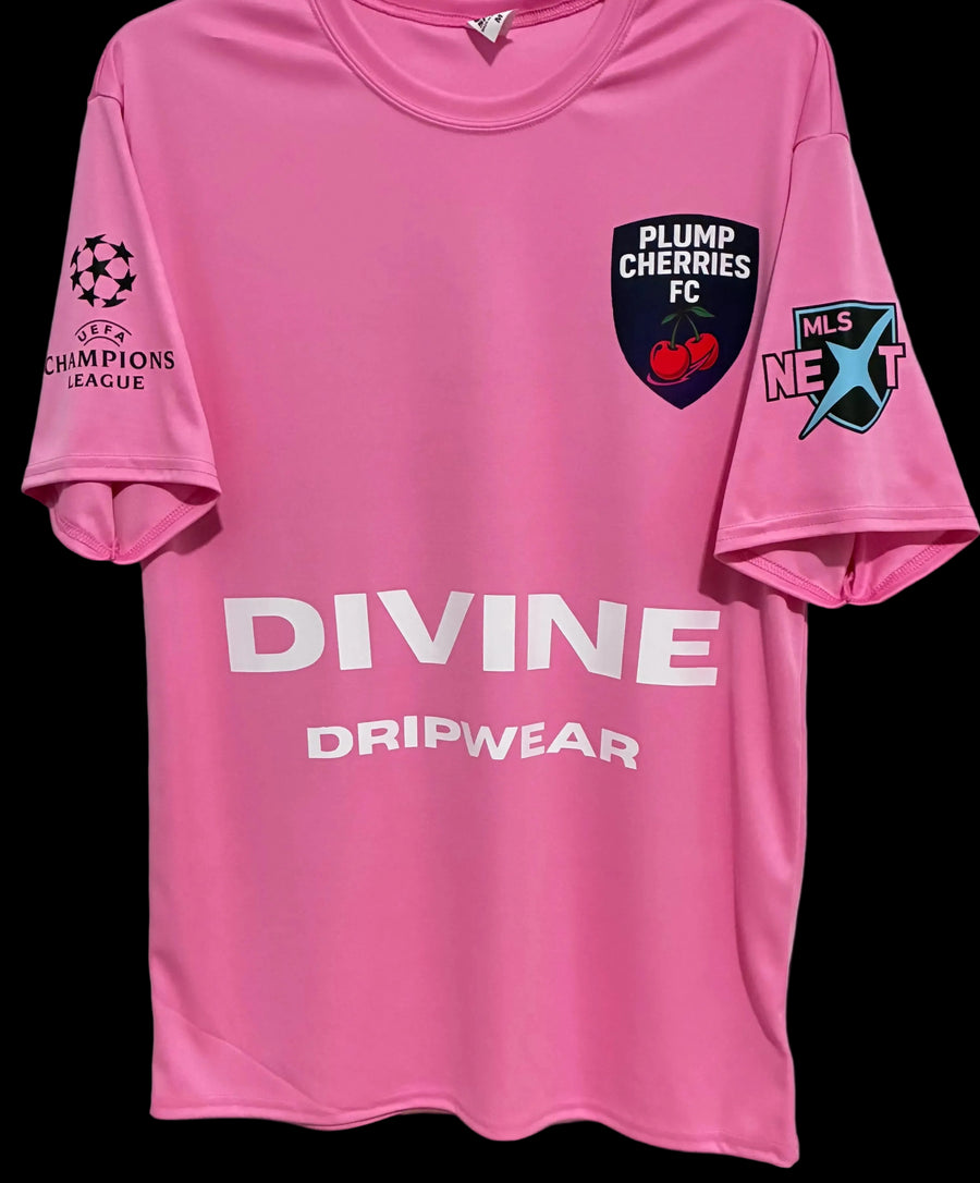 Plump Cherries FC in their pink custom jerseys